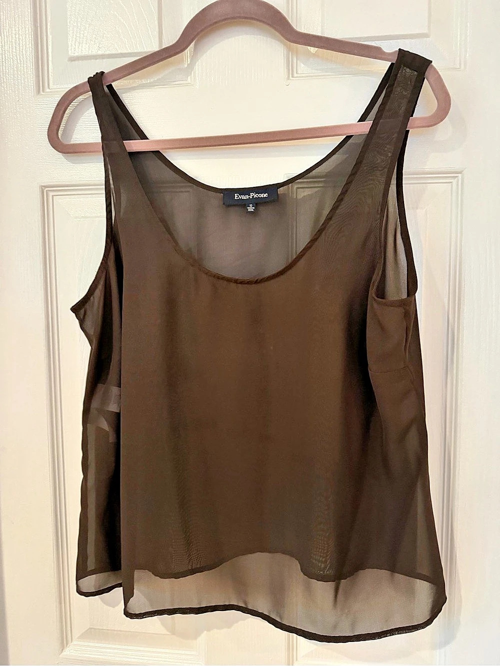 Evan-Picone Brown Tank Top Size 12 Like New